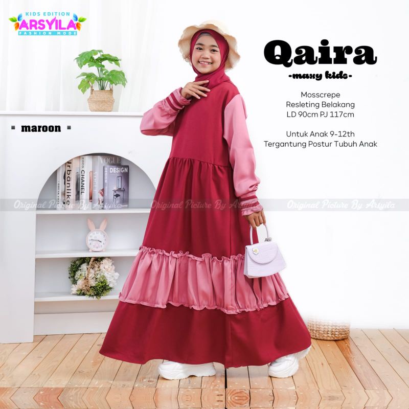 Qaira Mesha Maxy Kids By ARSYILA • Maxi Dress Gamis Kids Teen Remaja Anak Perempuan Muslim