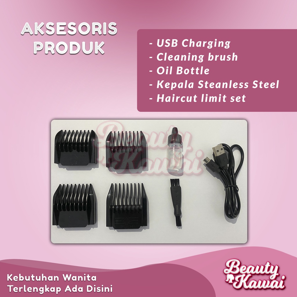 Cukuran Rambut Kemei KM-1255 Profesional Hair Clipper Pria Rechargeable