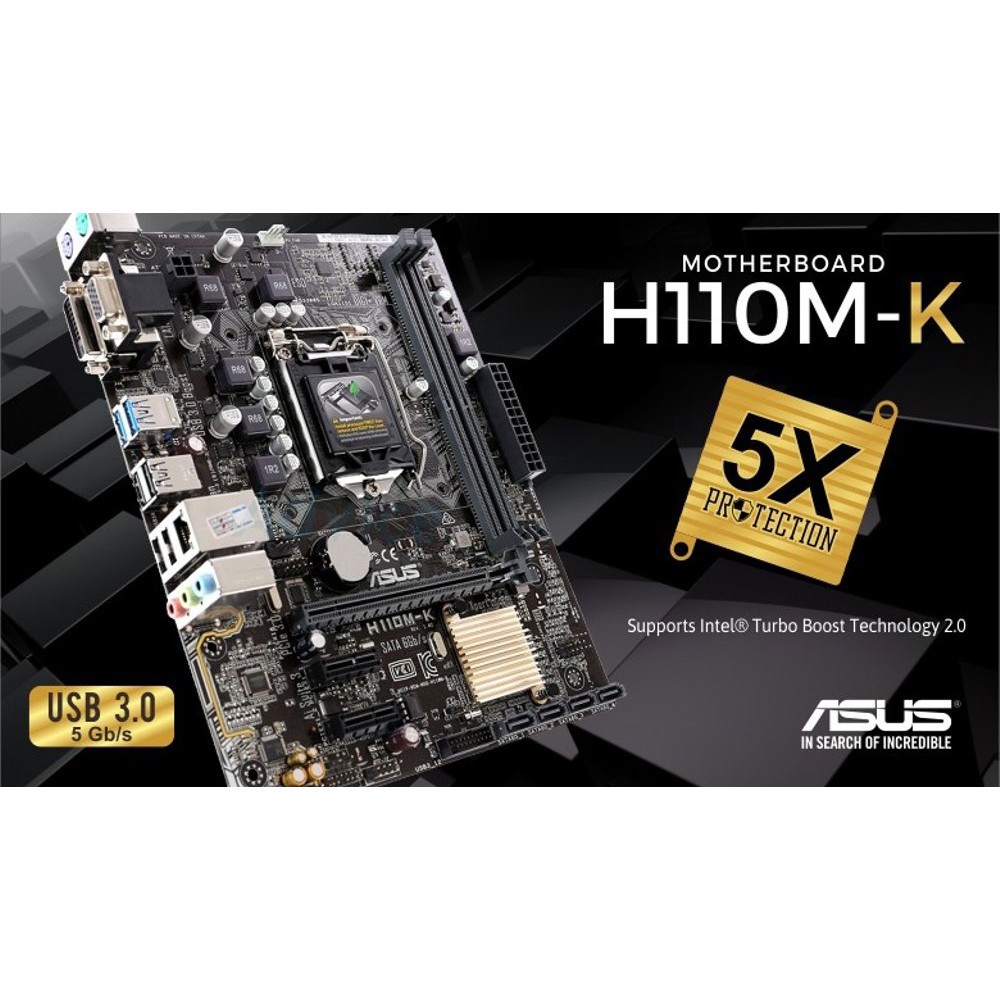 MAINBOARD ASUS H110M-K (L1151/VGA/DVI/SOUND/GBLAN) MOTHERBOARD