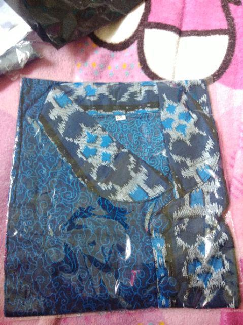 Atasan Batik Wanita Motif Toraja Biru Seragam Batik