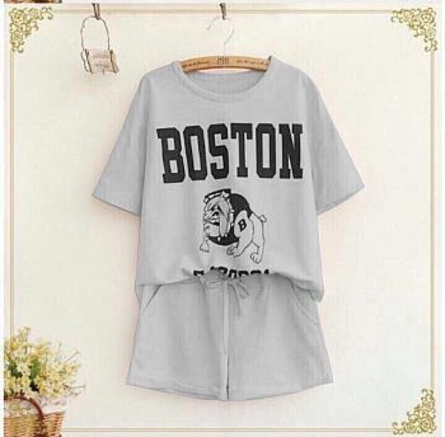 BC Set Boston Setelan Cewek Fashion Wanita Kekinian