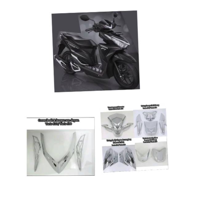 Full set bodi chrome honda vario 150 vario 125 paket accesoris garnish vario 150/125 aksesori