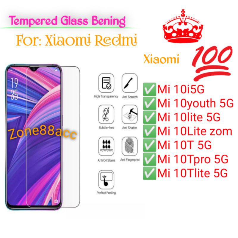 Xiaomi Mi 10 10T 10lite 10Tpro 10Tlite pro lite 10youth 10i Antigores Bening Screen Guard protector