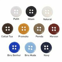 Kancing Kemeja Seragam kerja - Kancing Baju Dinas PDH 14mm / 22L Perlusin - Kancing Seragam Pramuka
