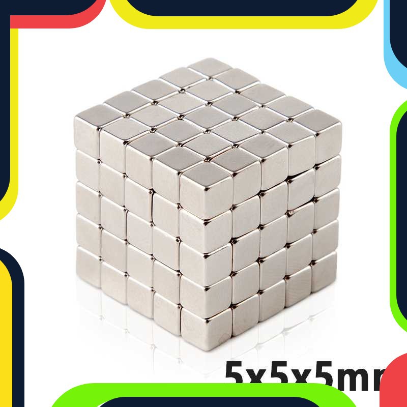 Bayar Ditempat OLOEY Strong Neodymium Magnet NdFeB N35 5x5x5mm - F001699