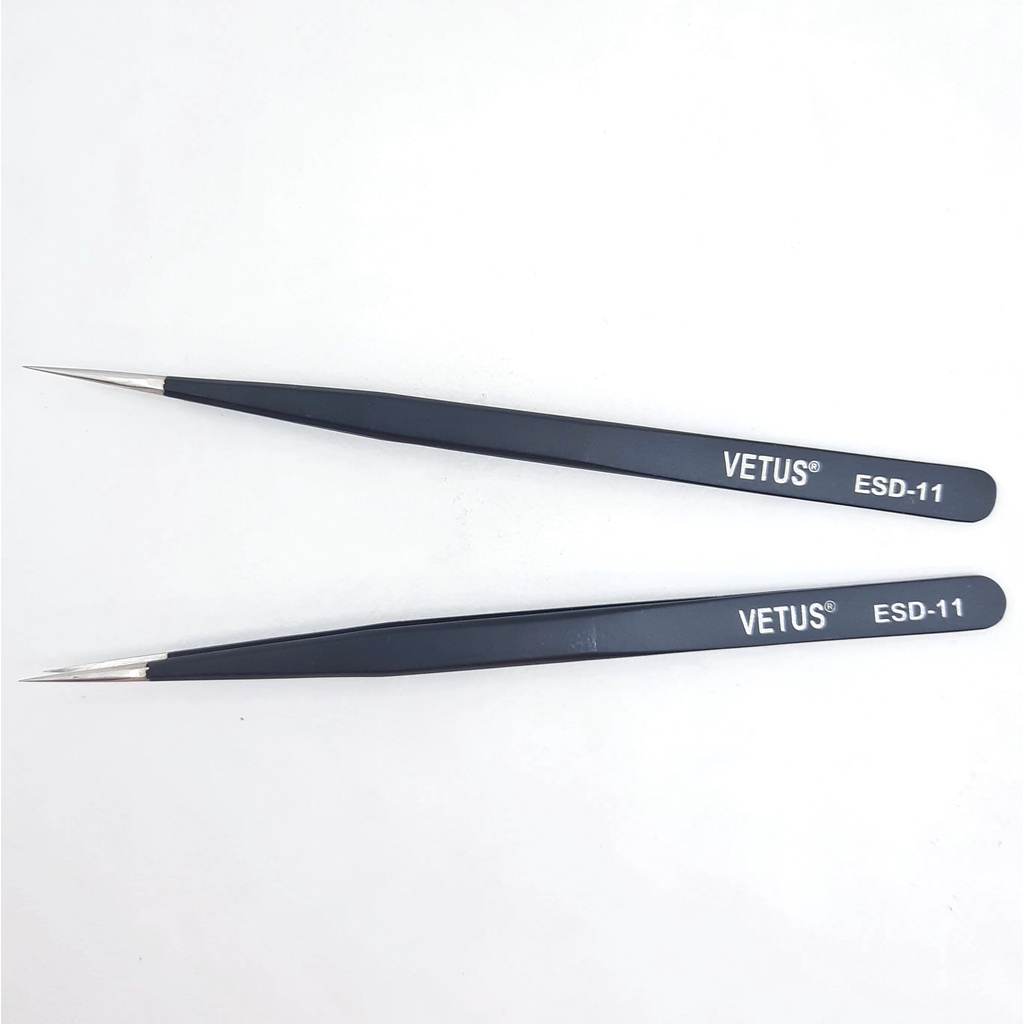 Tweezer vetus Hitam / Pinset BLACK For Eyelash Extention ORIGINAL lurus dan bengkok