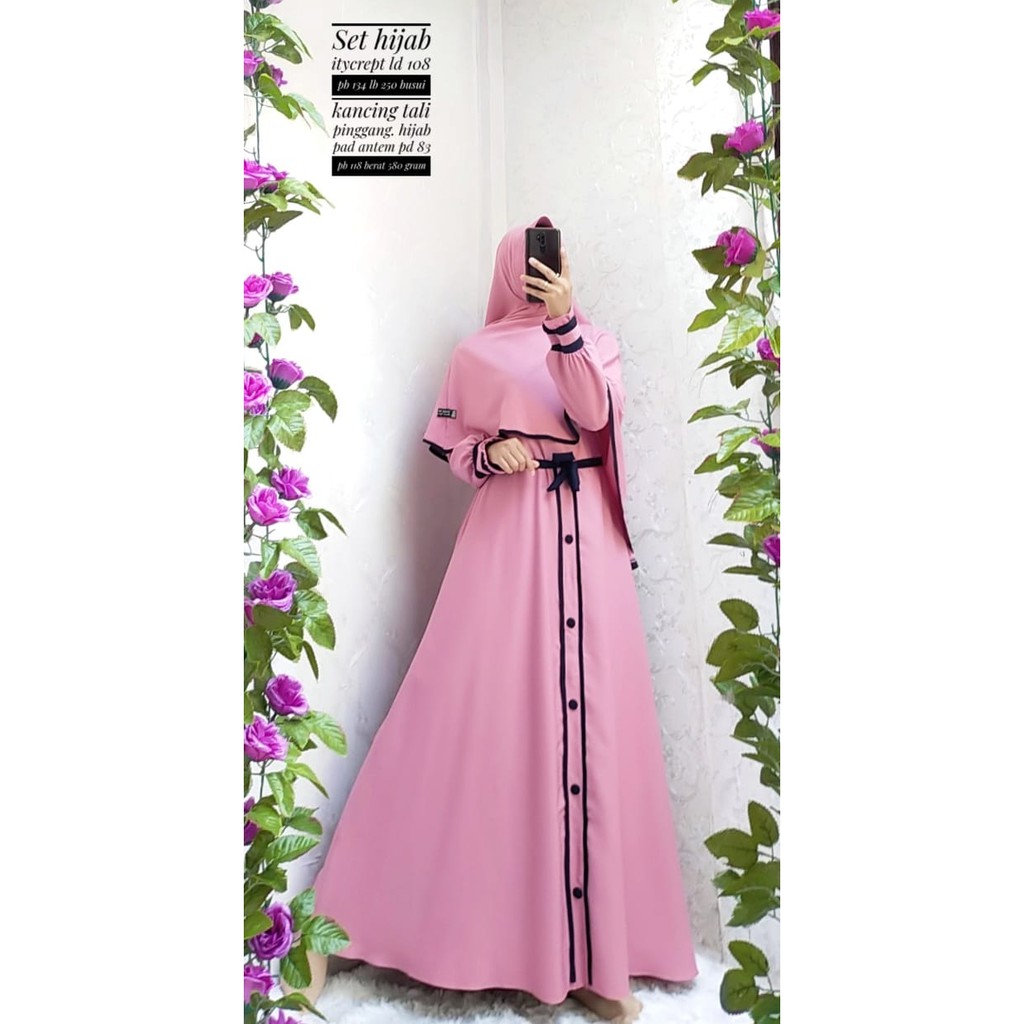 Dress Wanita Muslim Set Hijab Itycrept Dress Menyusui Seragam Pernikahan Seragam Pesta Gamis Wanita