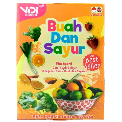 ViDi Flash Card Buah & Sayur Kartu Pintar Belajar Mainan Edukasi Anak