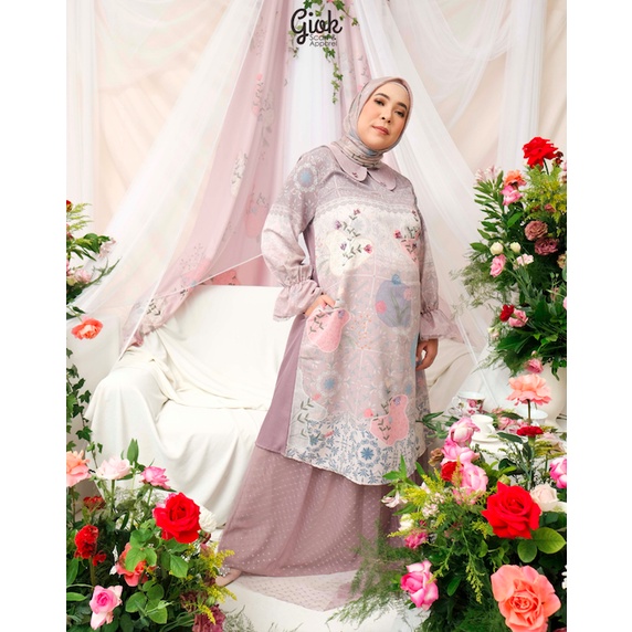 Rosemary X Fitrop - Tunik & Scarf Mellow Mouve dewasa & anak by Giok Scarf & Apparel