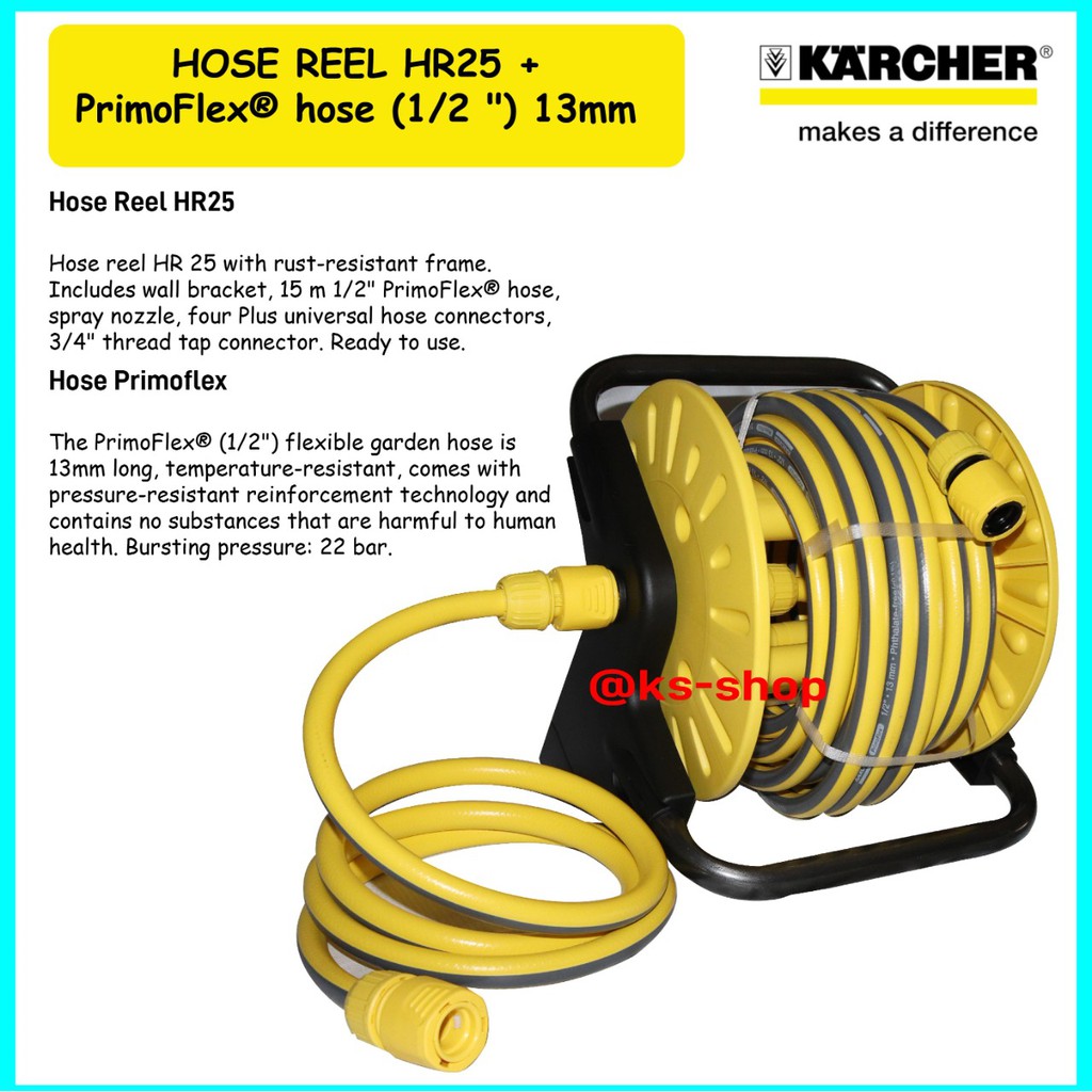 Karcher HR25 Hose Reel Selang Air | Karcher HR 25 + Selang Air 1/2"-1M | Selang air gulungan 1/2inch