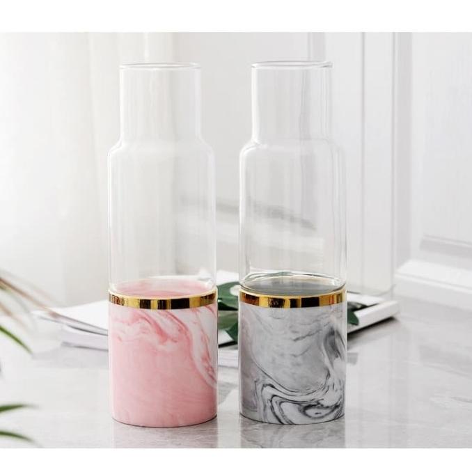 >>>>>] Vas / Pot Bunga Marble Marmer Keramik Kaca Tanaman Lis Gold [ Besar ]