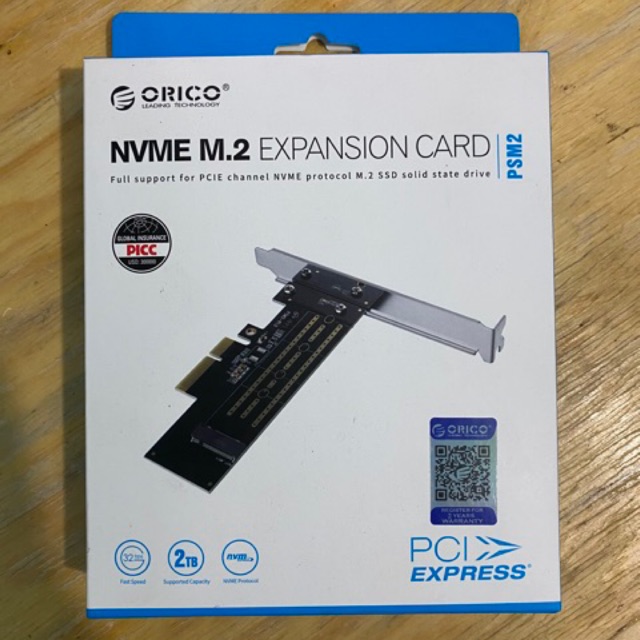 Orico PSM2 M.2 NVME to PCI-E 3.0 X4 Expansion Card PCI Express