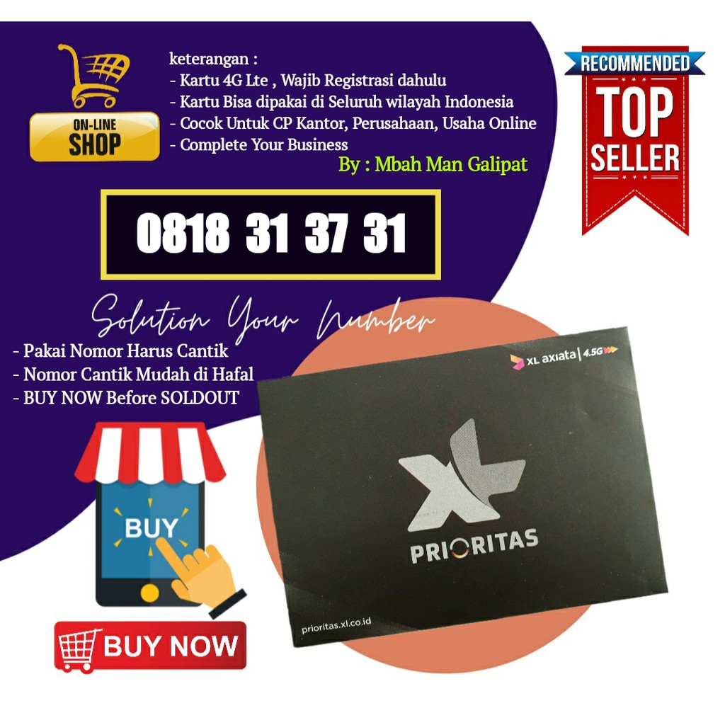 Nomor cantik XL 10 digit ABAA AB PASCABAYAR