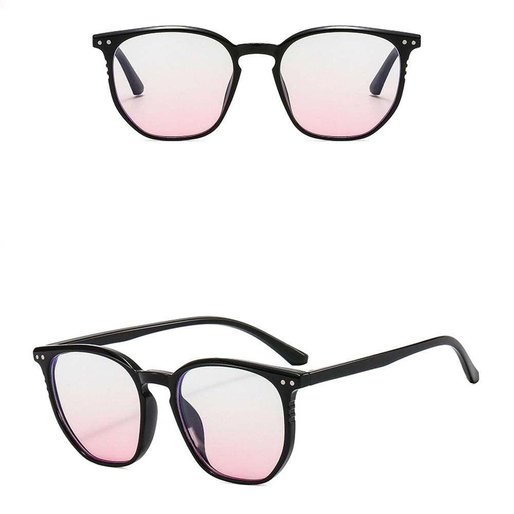 Mxbeauty Polygon Blush Sunglasses Personality Simple Anti Blue Light Protection Glasses Kacamata Blush Korea Laki-Laki Beras Kuku Anti Radiasi Kaca Gradien Pink Wanita Kacamata