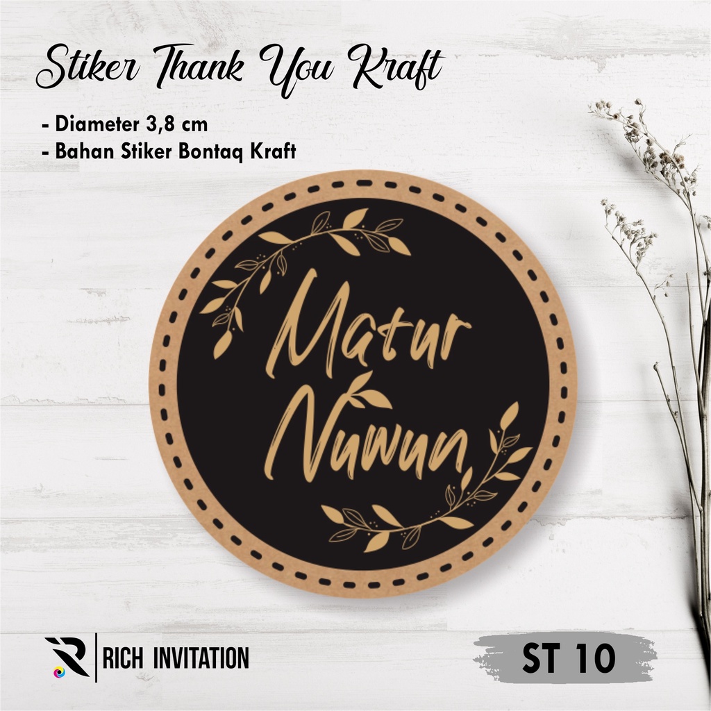 

STIKER LABEL STICKER SEGEL THANK YOU KRAFT MURAH ST 10