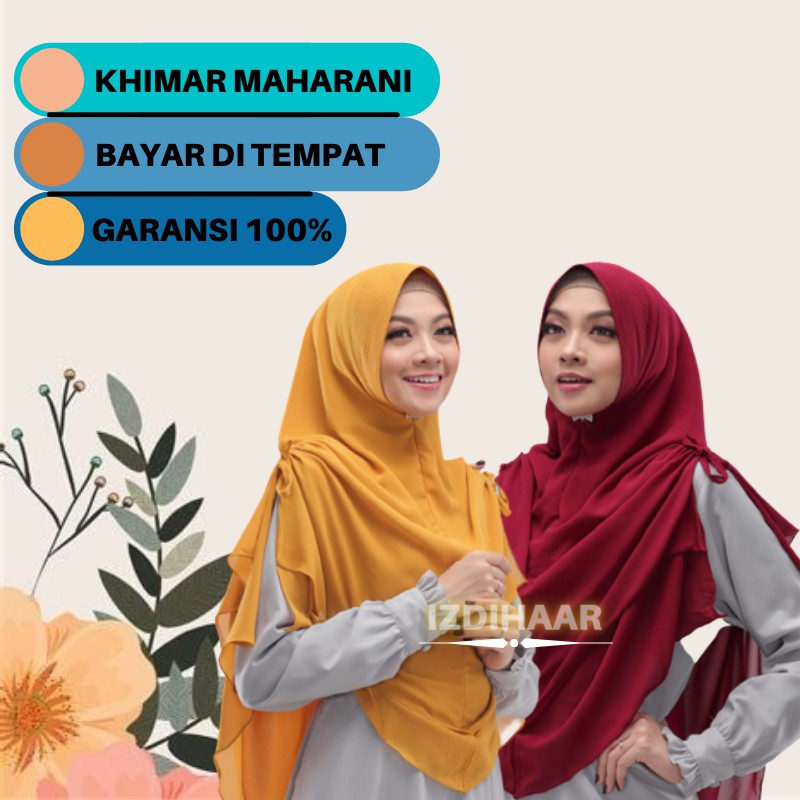 Jilbab Hijab Kerudung Khimar Syari 2 Layer Serut Ceruty Baby Doll Jumbo Maharani