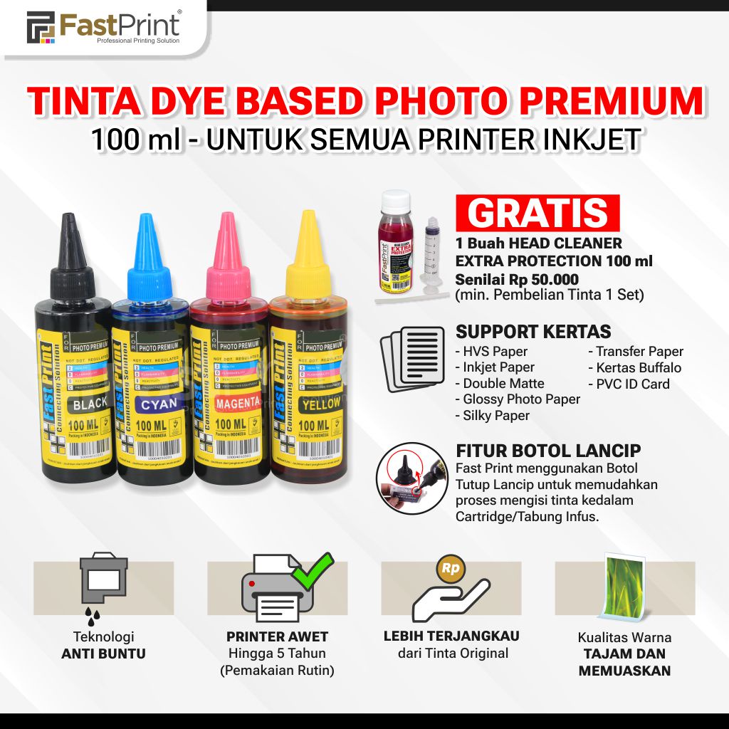 Tinta Refill Dye Based Photo Premium 100ML