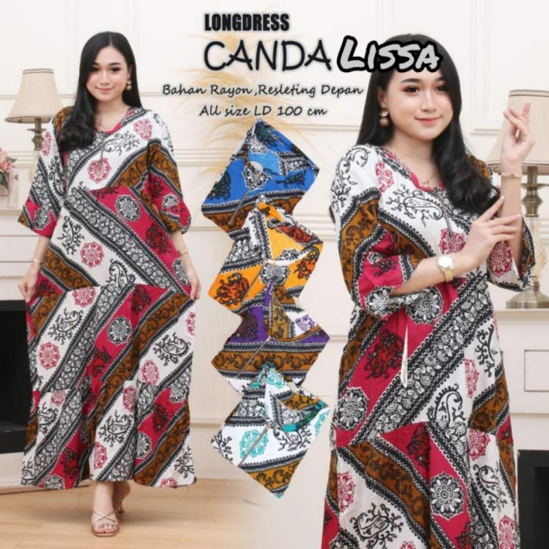 Long dress Canda Lissa daster batik lengan panjang murah