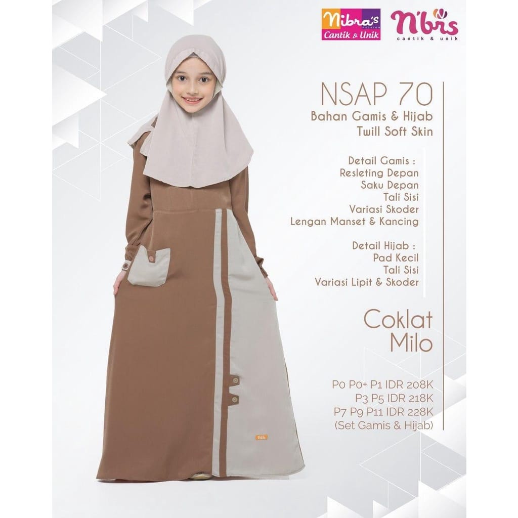 GAMIS ANAK NIBRAS NSAP 070 COKLAT MILO