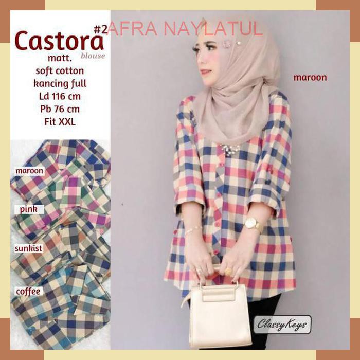 TUNIK KOTAK KOTAK WANITA MUSLIM TUNIK BAHAN SOFT COTTON ALL MODEL BY CLASSYKEYS