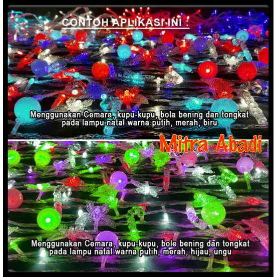 Aksesoris Lampu Natal Model Tongkat Permen (1 SETT = 10 pcs)