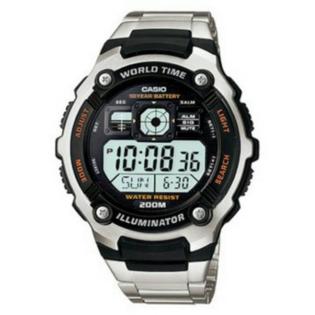 JAM TANGAN PRIA/ COWOK CASIO DIGITAL RANTAI ORIGINAL GARANSI INTERNASIONAL TAHAN AIR ELEGANT.