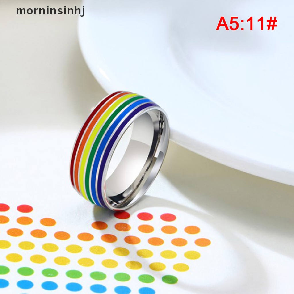 Mor Cincin Stainless Steel Warna Pelangi Untuk Wanita