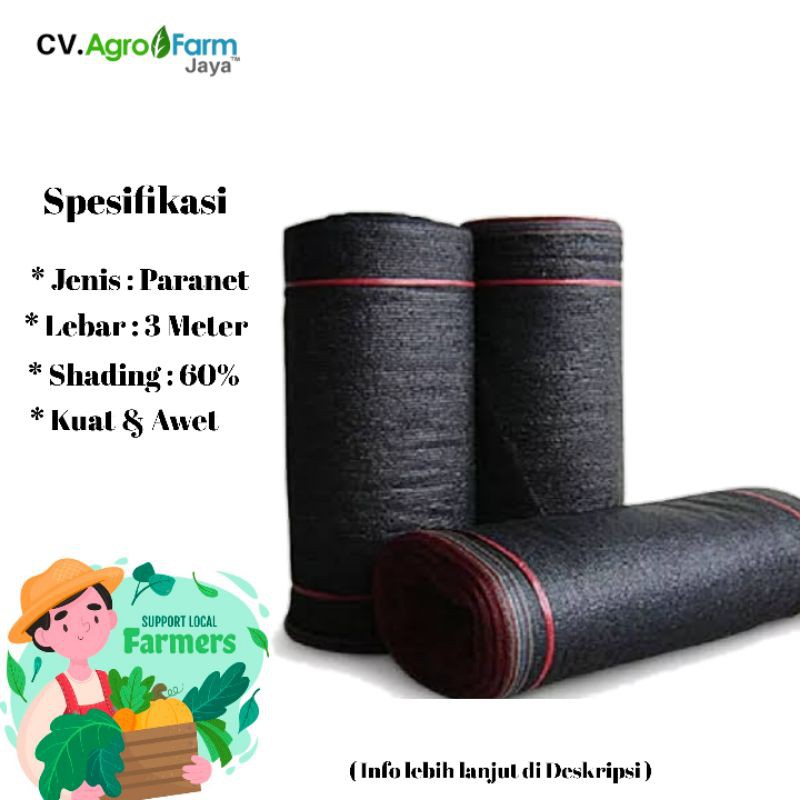 Paranet 60% Per Meter Shading Jaring Atap Hitam