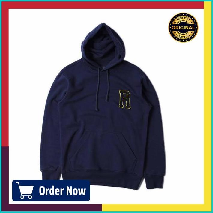 Roughneck H342 Navy Sig R Yellow Hoodie - l, biru