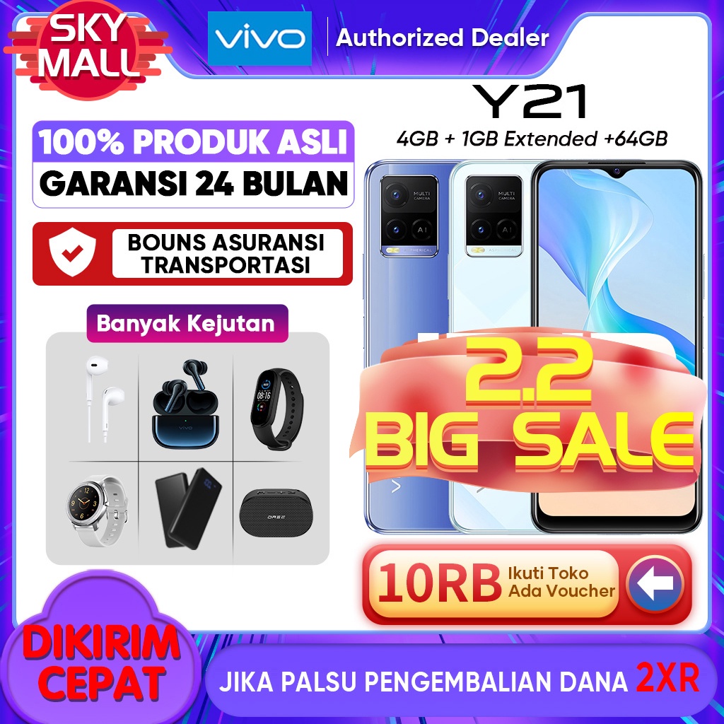 Vivo Y21 RAM 4GB+1GB Garansi Resmi hp VIVO Y21T ROM 128GB  Original Handphone murah promo hp vivo Y12S 3/32 GB Snapdragon vivo 100% Original COD Gratis Ongkir Cicilan Kredit hp murah banget cuci gudang terbaru 2022  hp vivo y21T 6/128GB kredit tanpa dp 0%