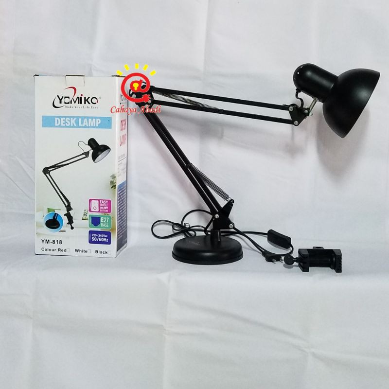 Lampu Belajar Duduk + Jepit / Lampu Meja Duduk Leher Panjang + Jepit / Lampu Arsitek YM-818 YOMIKO