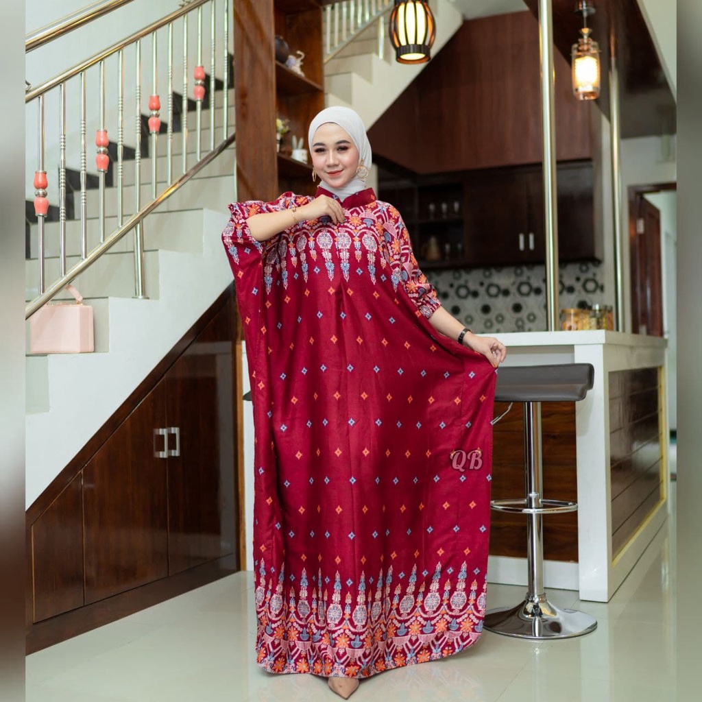 Kaftan Zolla Homey dress Daster Murah Rayon Viscose Baju Wanita Resleting Busui