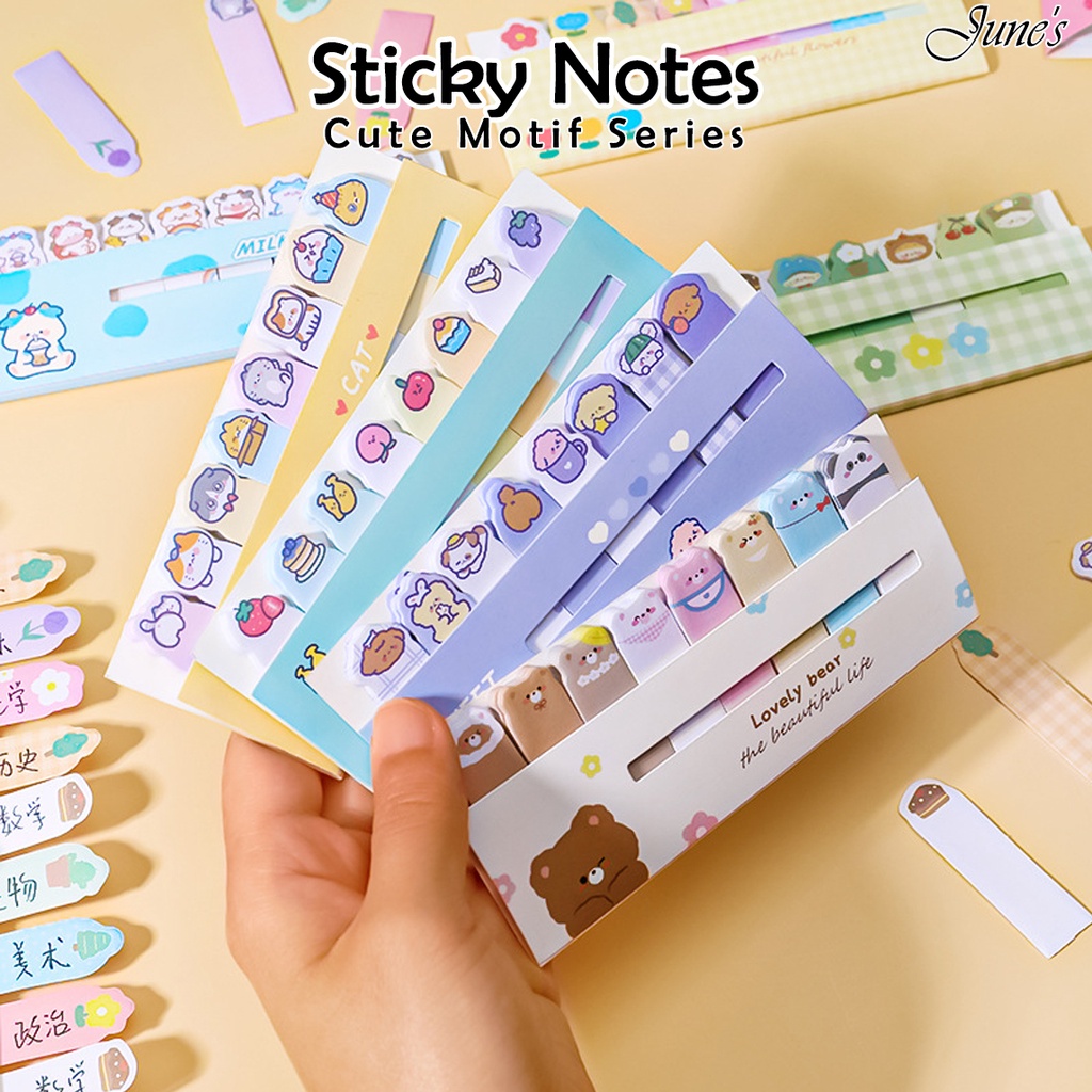 

120lembar Sticky Notes cute Animal Motif Kartun Hewan Lucu Memo
