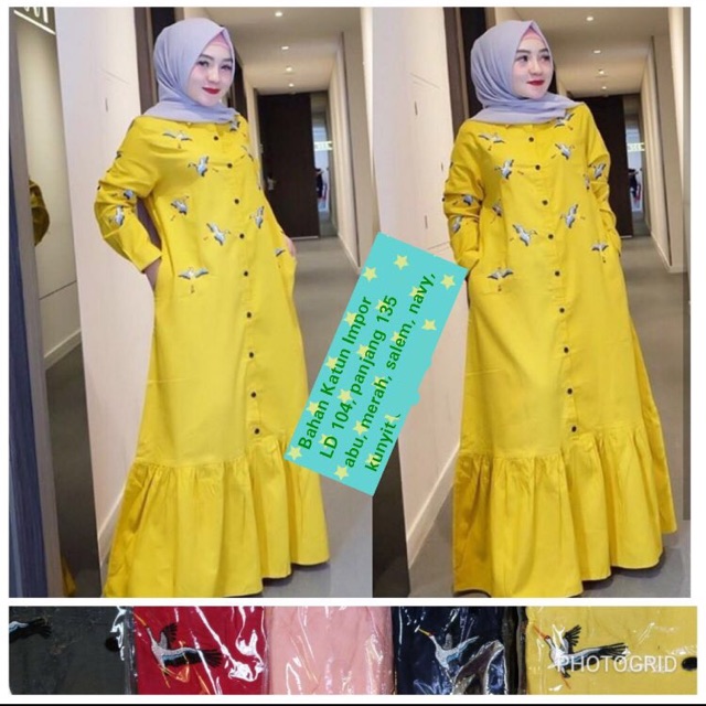 Gamis Busui zara embroidered dress bordir zara embroidery import bangkok