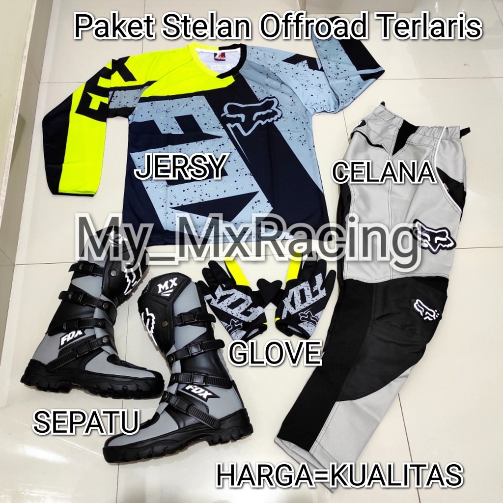 promo stelan offroad FX 05 trail cross sepatu cross jerset trail celana cross tral bonus sarung tangan