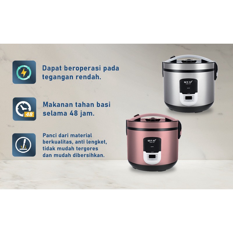 SEKAI Rice Cooker 3in1 CMW 520 Penanak Nasi CMW520 Stainless 1,8 Lt