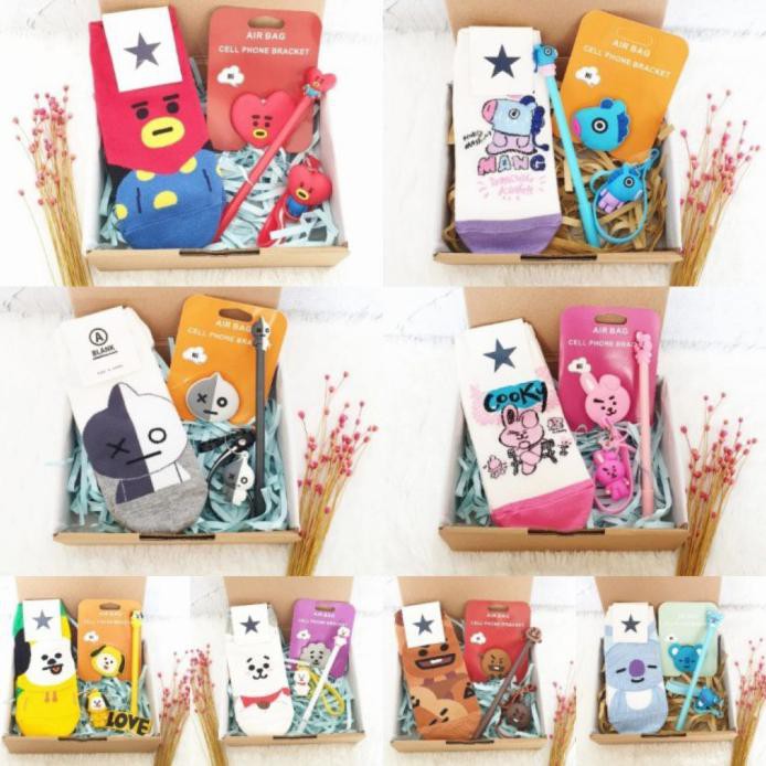

Bts Bt21 - Gift Box Kado Ulang Tahun Pacar Wanita Hampers Gantungan - Random