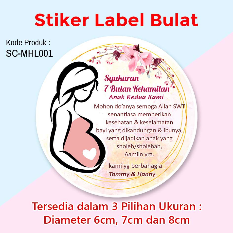 Stiker Label Tumpeng Mini Acara Syukuran 4 Atau 7 Bulan Kehamilan Shopee Indonesia