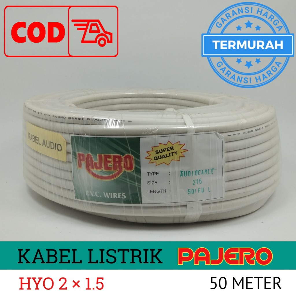 Pajero Kabel Listrik / Audio HYO 2 x 1.5 Putih - 50 Meter