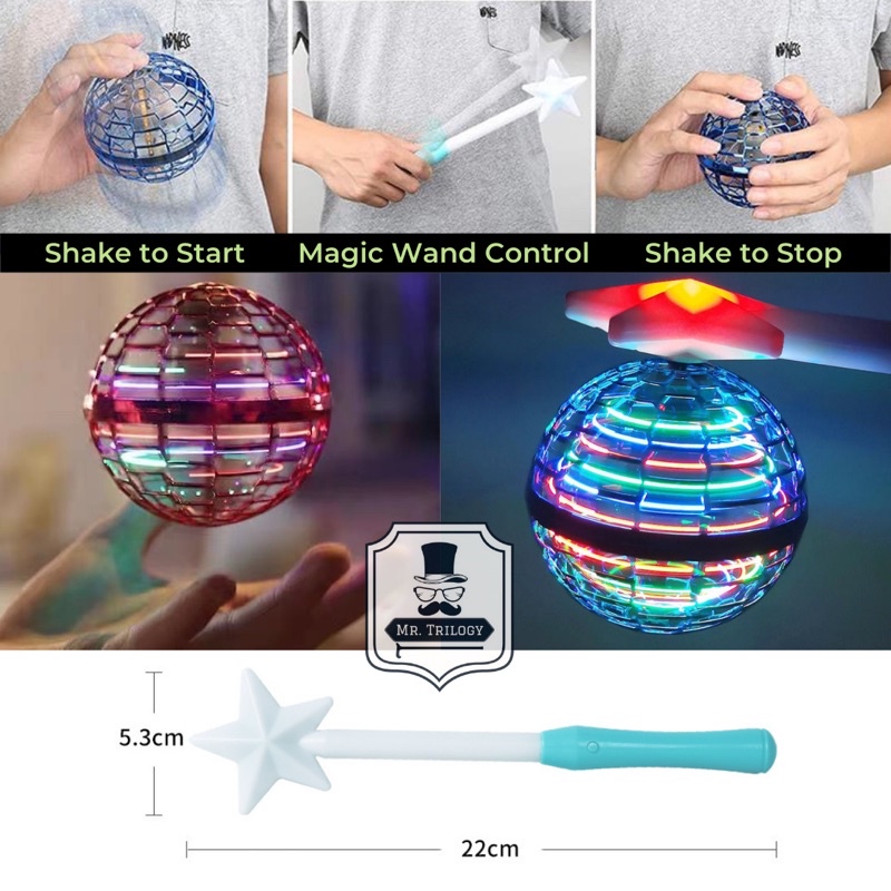 Flynova Pro Flying Ball Boomerang Spinner Bola Terbang LED Gift Mainan Anak Indoor Outdoor