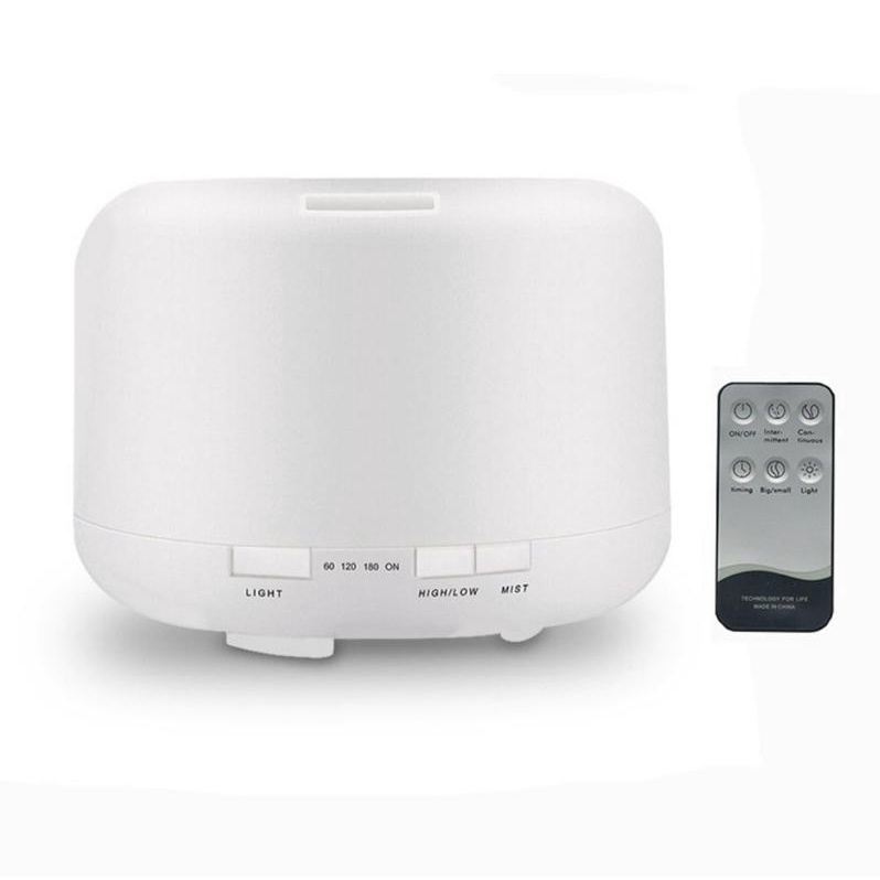 MIISOO Humidifier Diffuser Air Purifier Aromaterapy Essential oil Difuser 500ML Aroma Purifier LED + Remote/Diffuser HOKO By MIISOO-Putih 500ml