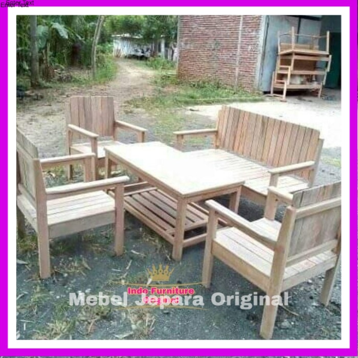 Set Kursi Tamu/Kursi Ruangan Rumah Kayu Bengkirai Kalimantan Murah