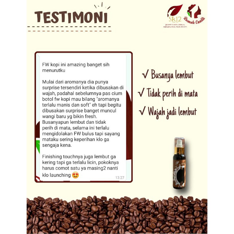 SR12 FACIAL WASH COFFEE FRESH / SABUN KOPI PENCERAH WAJAH BERSTANDART BPOM