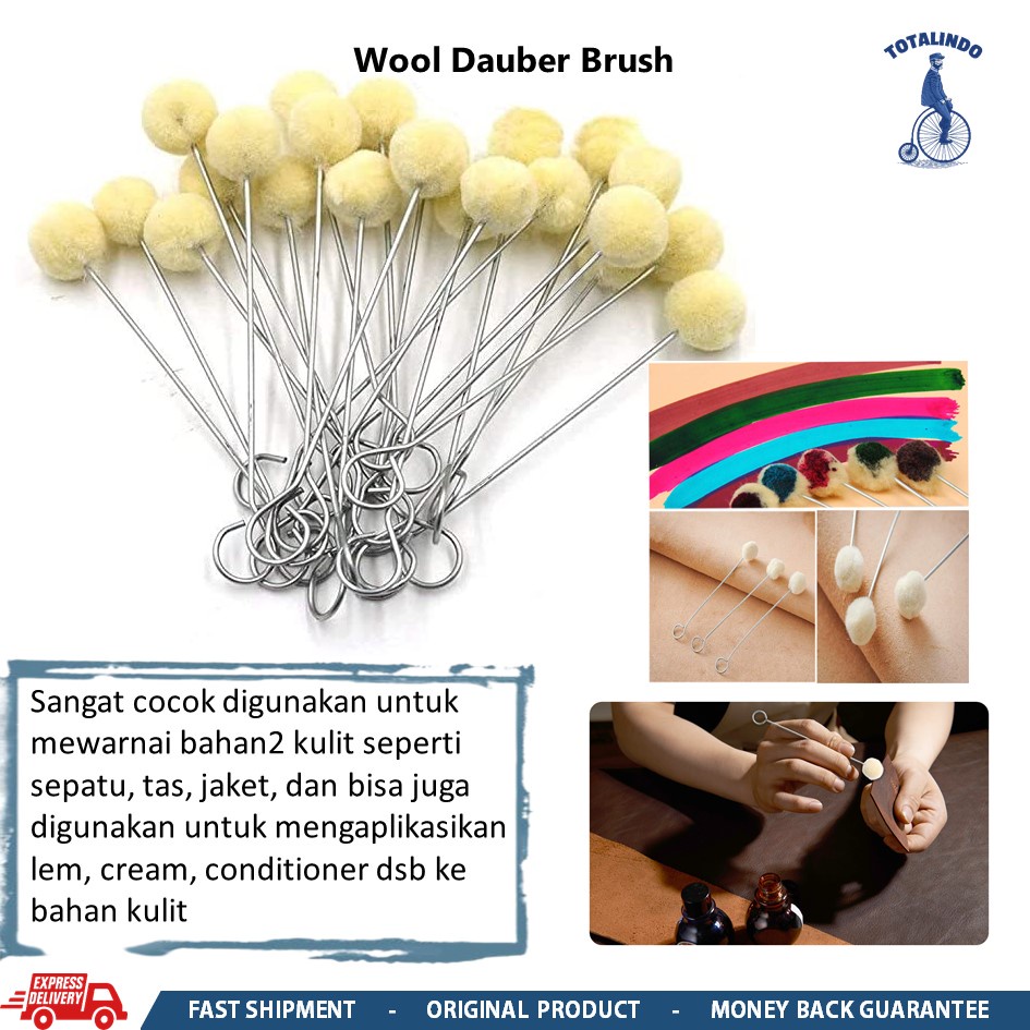 

WOOL DAUBER BRUSH | LEATHER DYE | KUAS CAT BAHAN WOOL UNTUK MEWARNAI KULIT