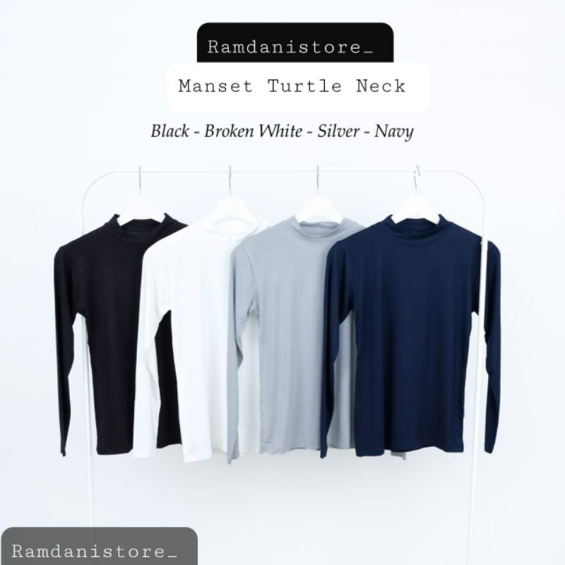 Manset Baju Premium Basic Turtle Neck, Manset Lengan Panjang, Manset baju bahan kaos premium