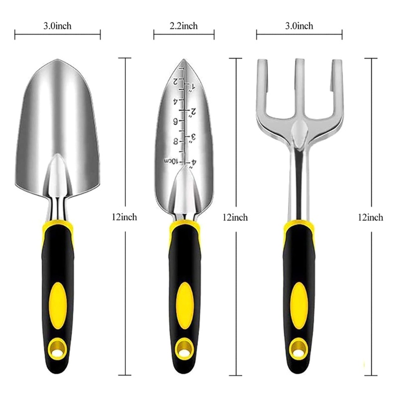 Gro Garden Hand Tool Set 3pcs Stainless Steel Gardening Kit Hand Garu Alat Berkebun