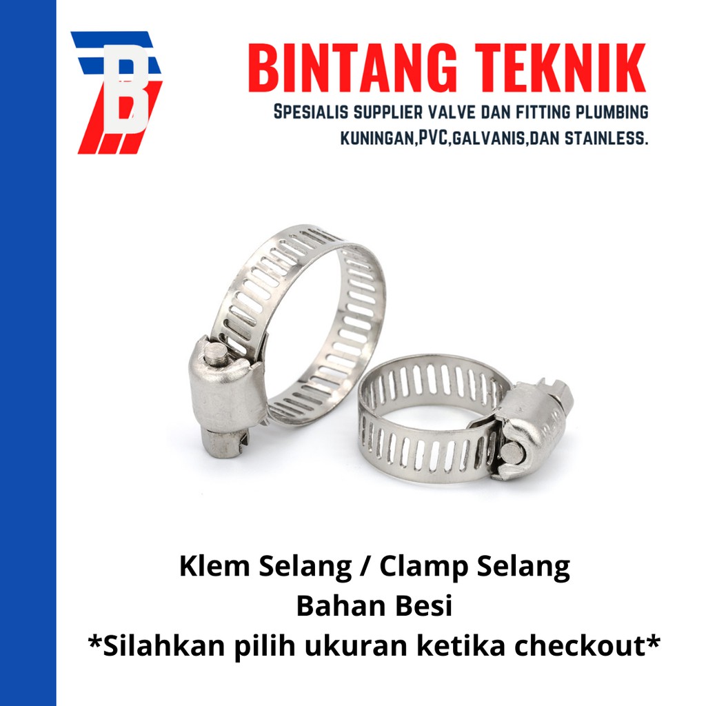 Klem Selang / Clamp Selang Bahan Besi (Ukuran Besar)