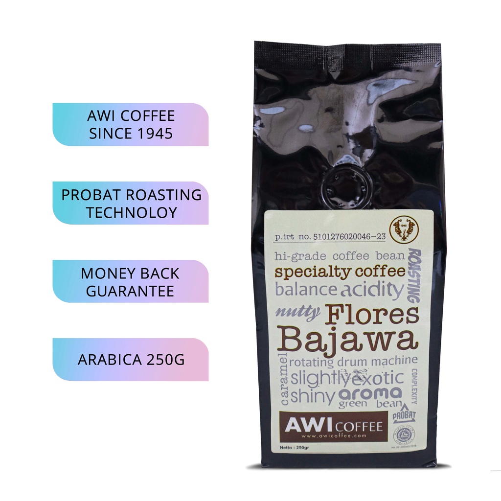 

Awi Kopi Flores Bajawa 250Gr | Specialty Arabica Roasted Coffee | Biji & Bubuk | Kualitas Ekspor