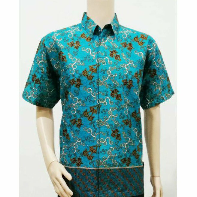 Kemeja Pria Jumbo 4L-5L Lengan Pendek Atasan Baju Hem Batik Big Size Ukuran Besar RST Br-Mrh