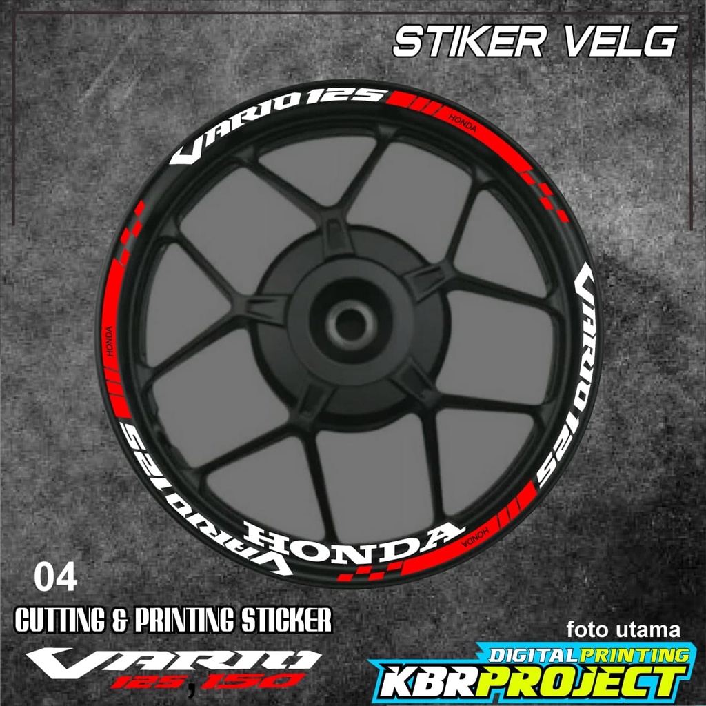 Stiker Velg VARIO 150&125 - Stiker Velg Variasi List Honda VARIO 150&125 Design  04 KBR PROJECT